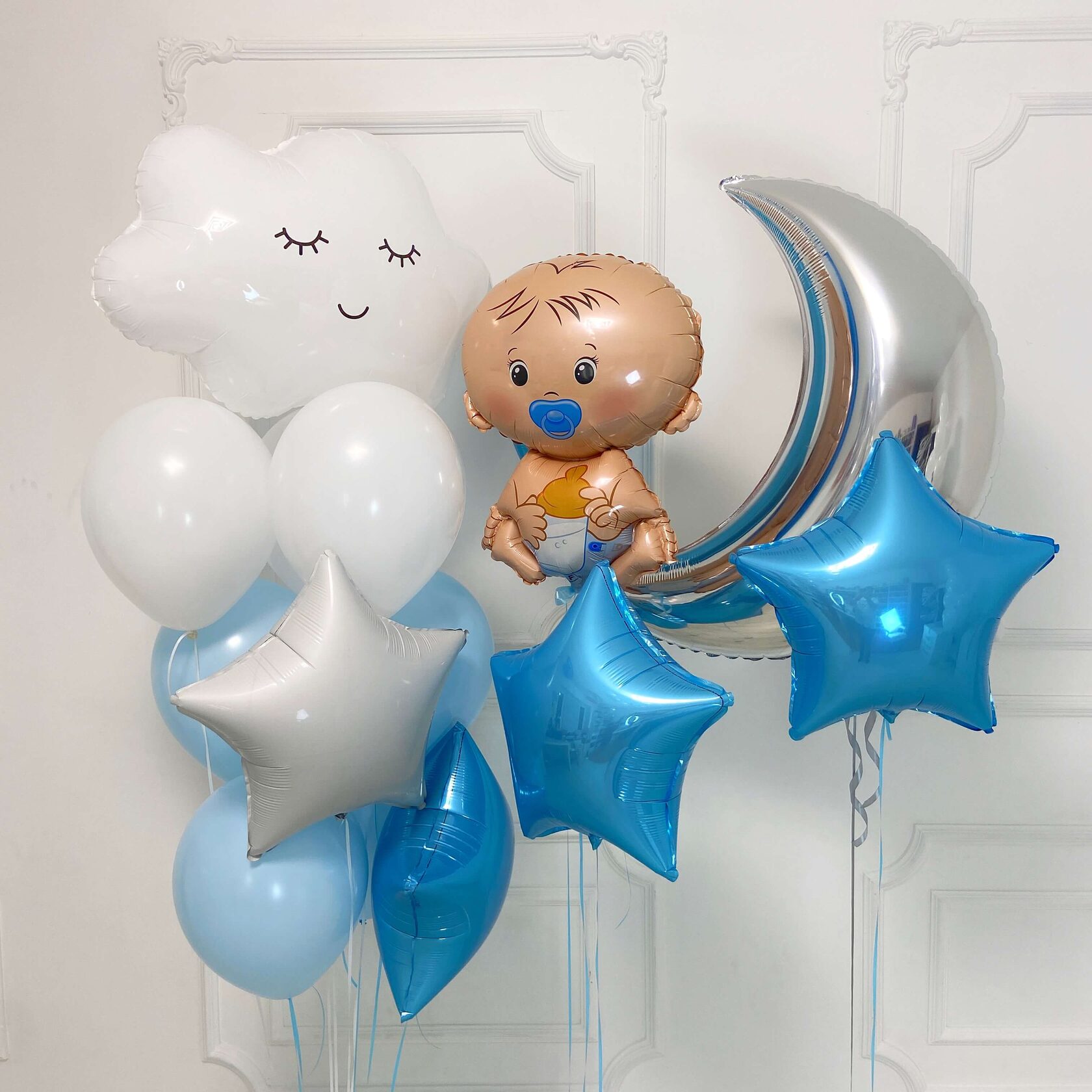 Шары на выписку из роддома "Мальчик и облачко"