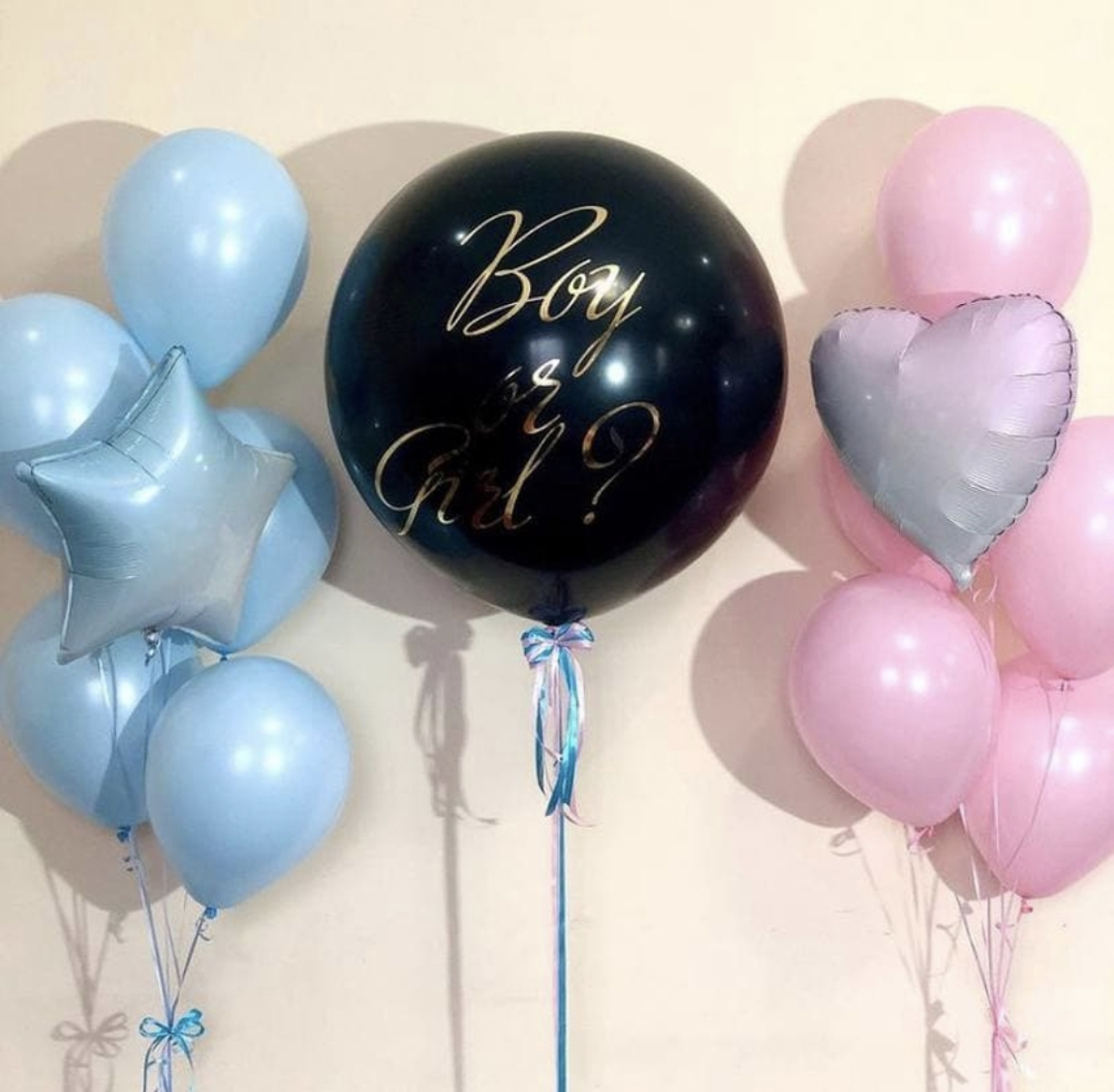 Шар для гендер-пати "Сердце и звезды"